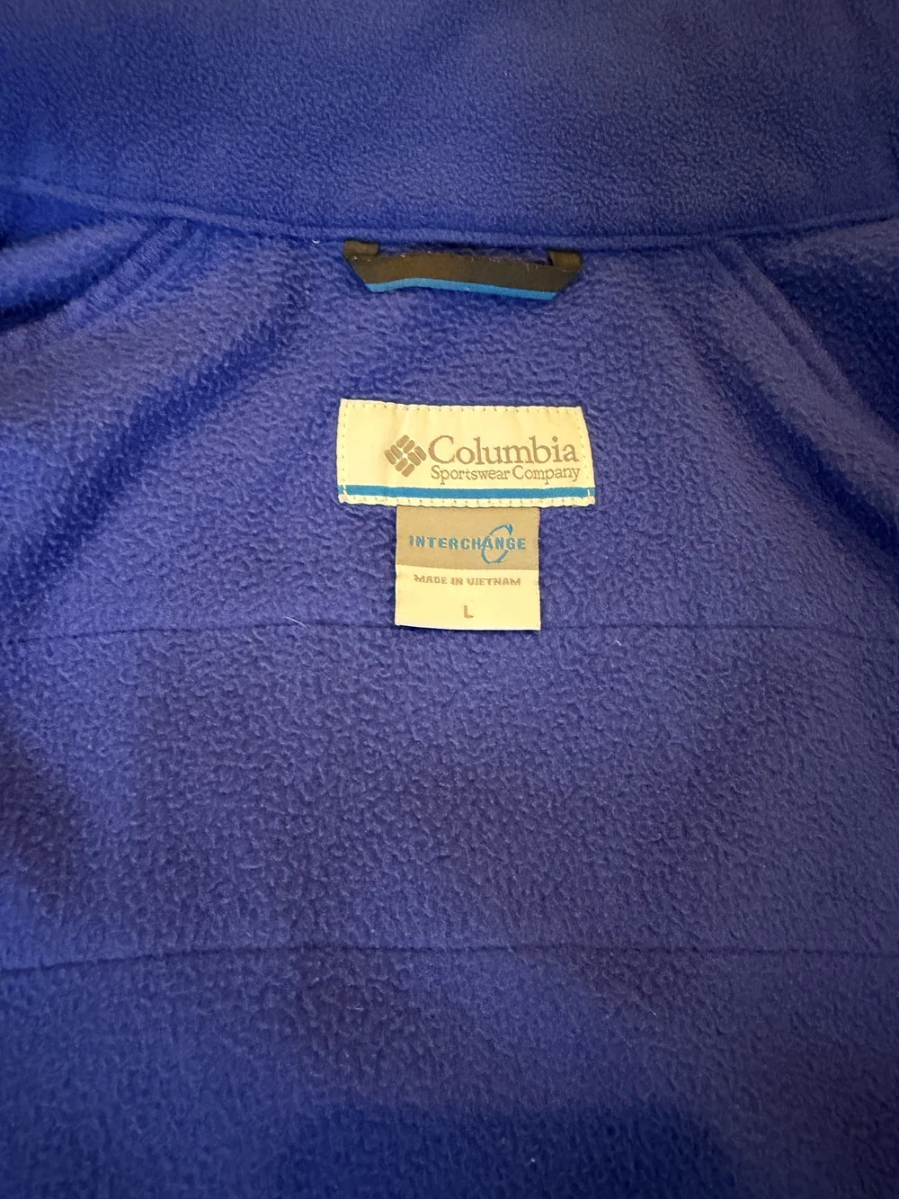 Columbia Interchange Omni-Tech Men’s Large Blue Hooded Waterproof Jacket Coat - Picture 5 of 6